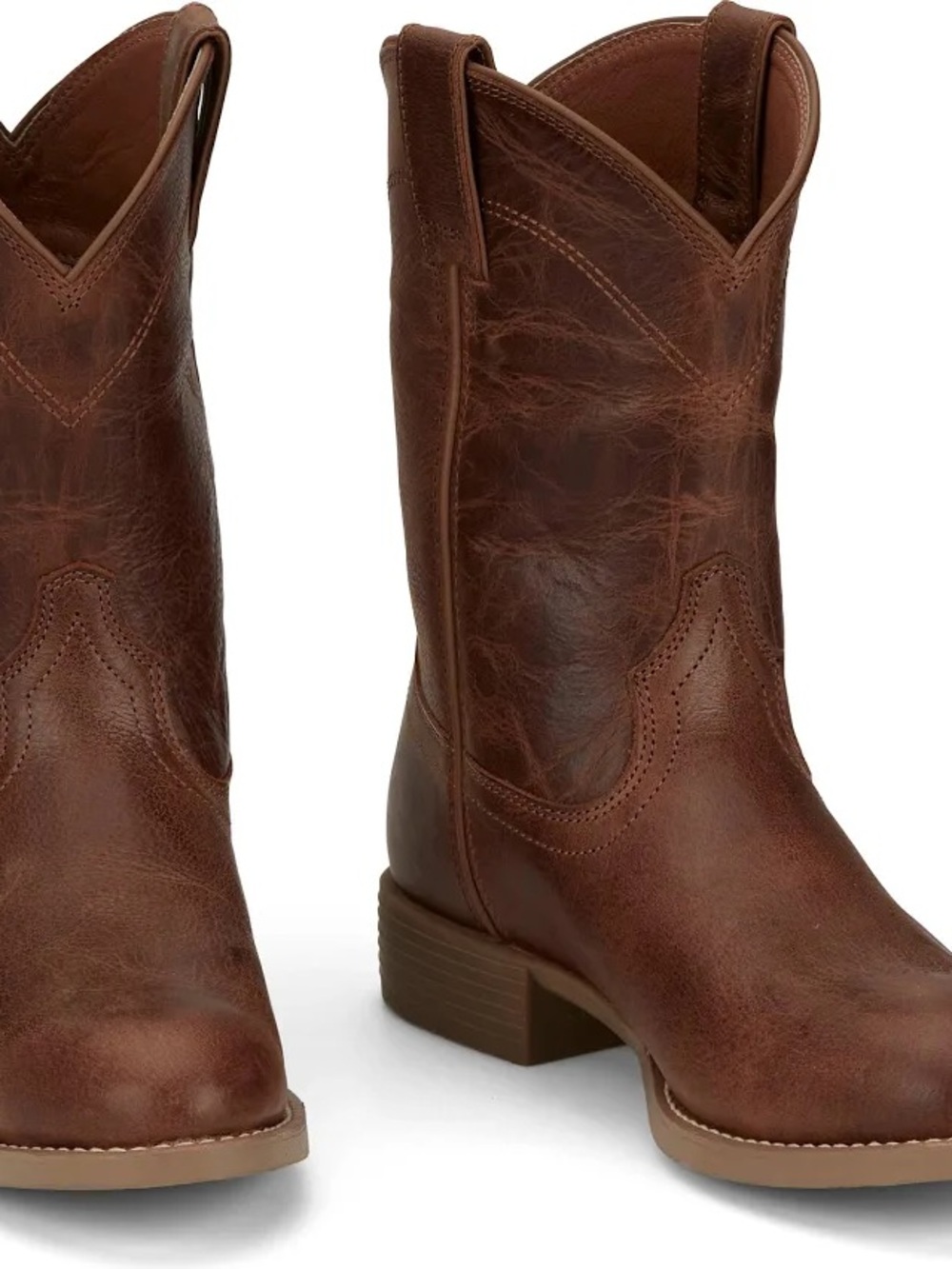 Men's Classic Brown Western Pull-On Boots NWT